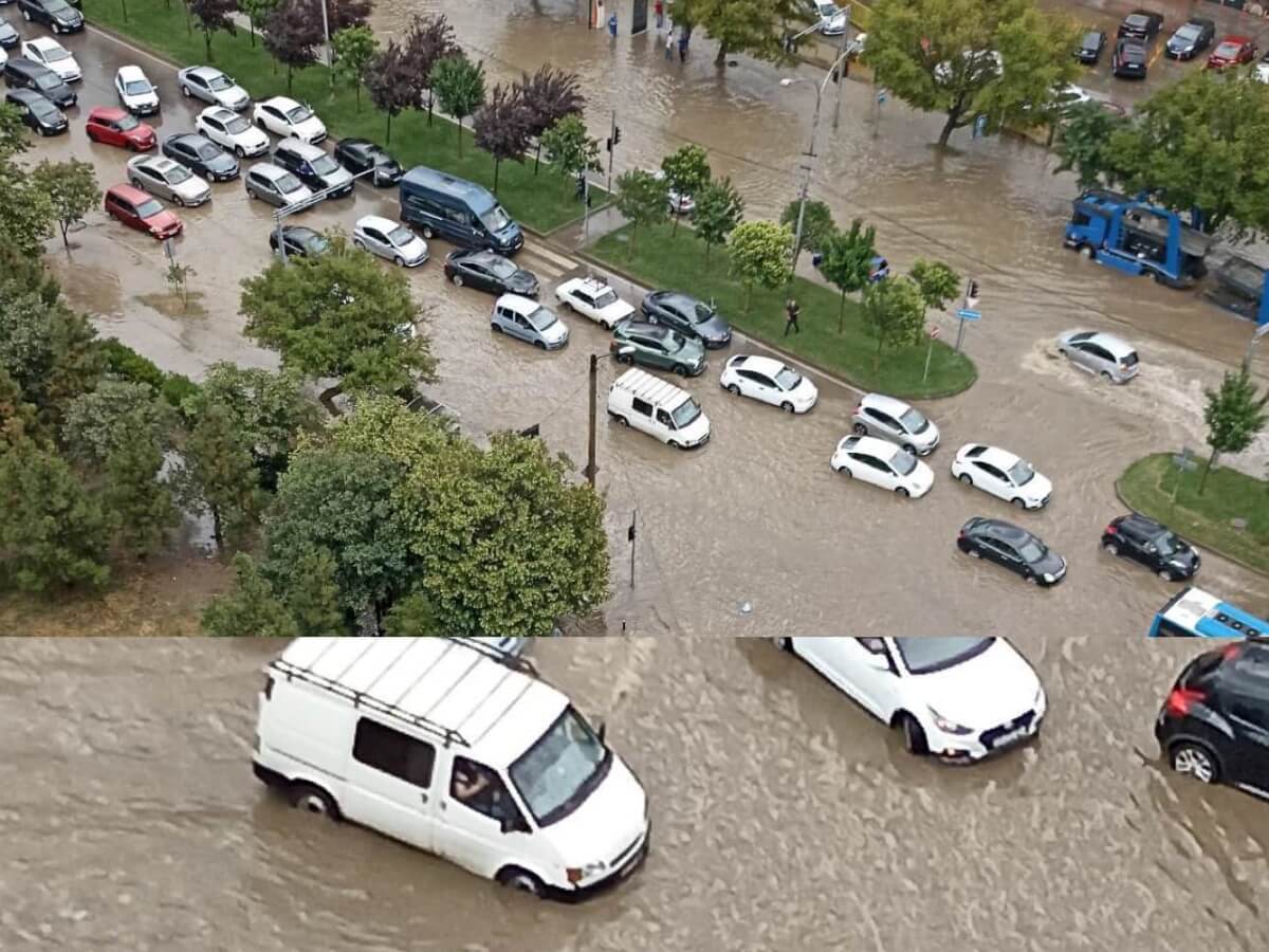 ძლიერი წვიმის შედეგად, დიდ დიღომში ქუჩები დაიტბორა