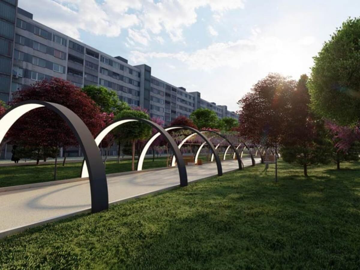 გლდანის მესამე მიკრორაიონში, 9 000 კვ.მ ფართობზე პარკის მოწყობა მიმდინარეობს