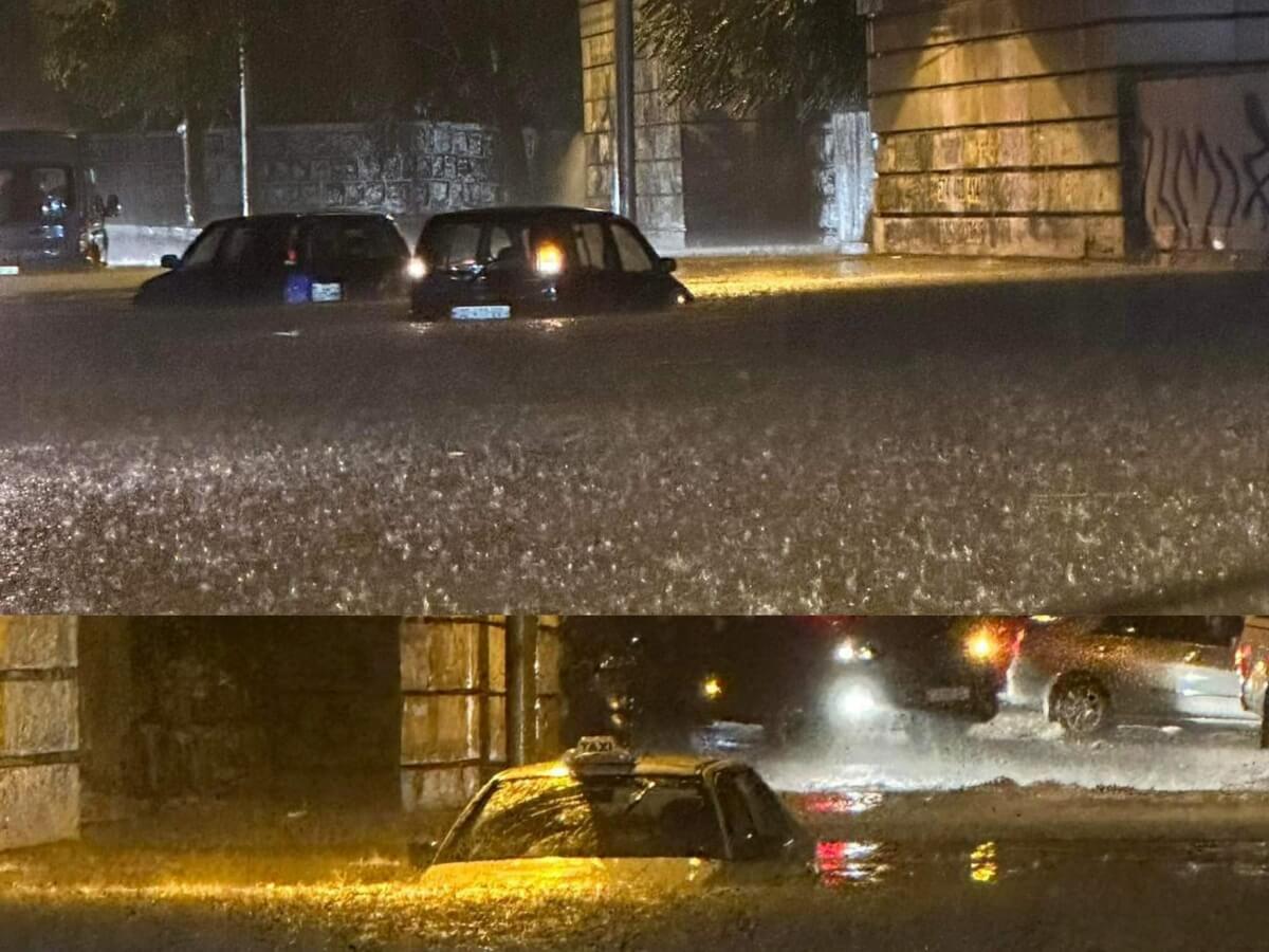 ამ წუთებში ძლიერი წვიმის შედეგად ქუთაისის ქუჩები დაიტბორა